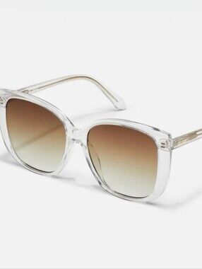 Quay Australia Ever After Sunglasses- Clear Frame/Sepia Lens